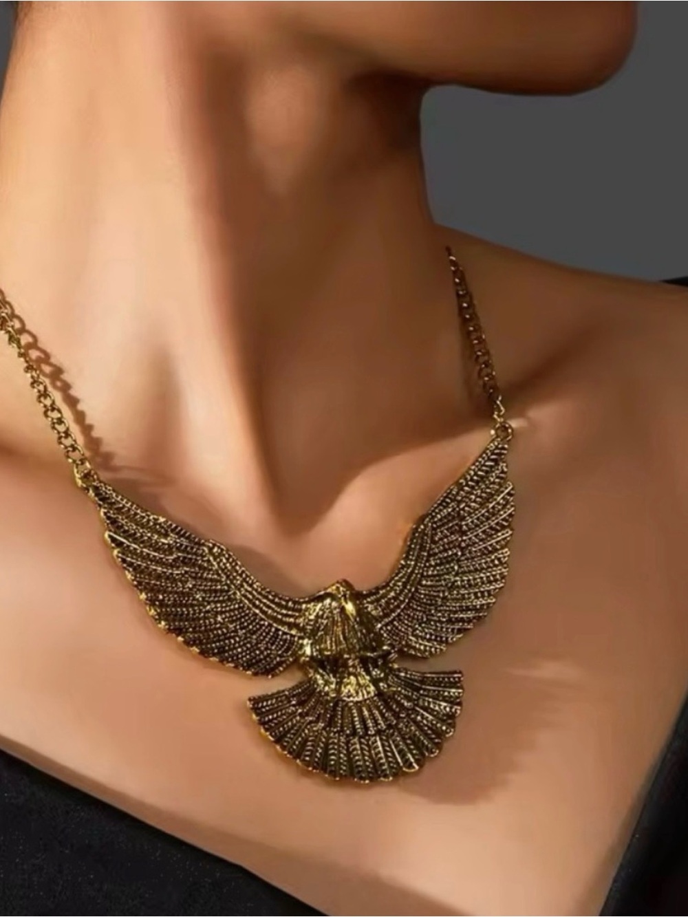 Anthropologie Gold-tone Eagle Wing Necklace